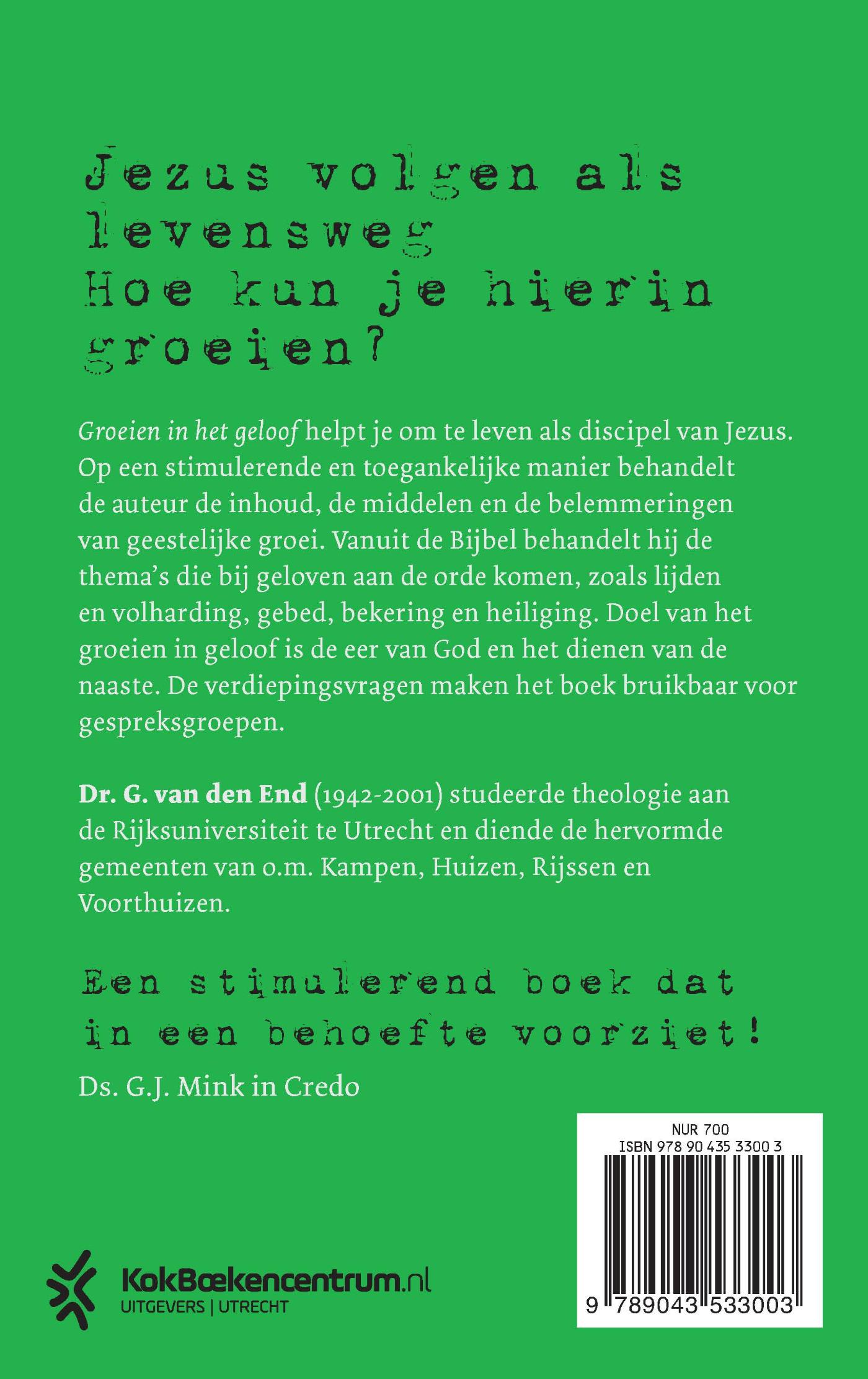 Achterkant van Groeien in het geloof