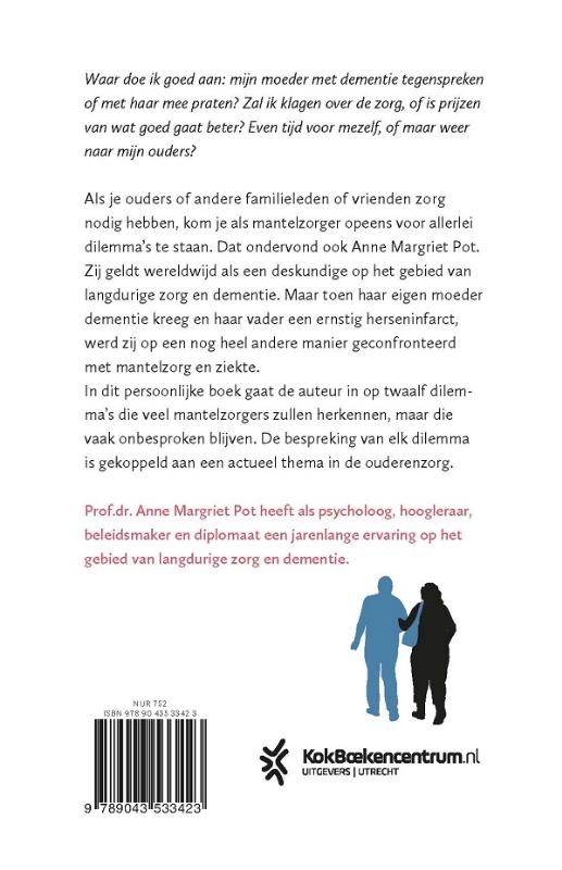 Achterkant van Zorgen van een mantelzorger