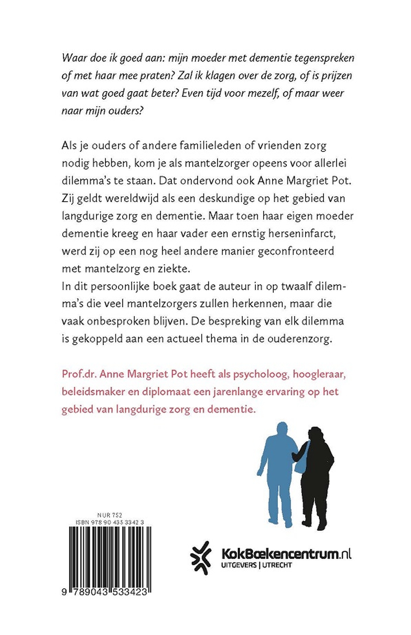 Achterkant van Zorgen van een mantelzorger