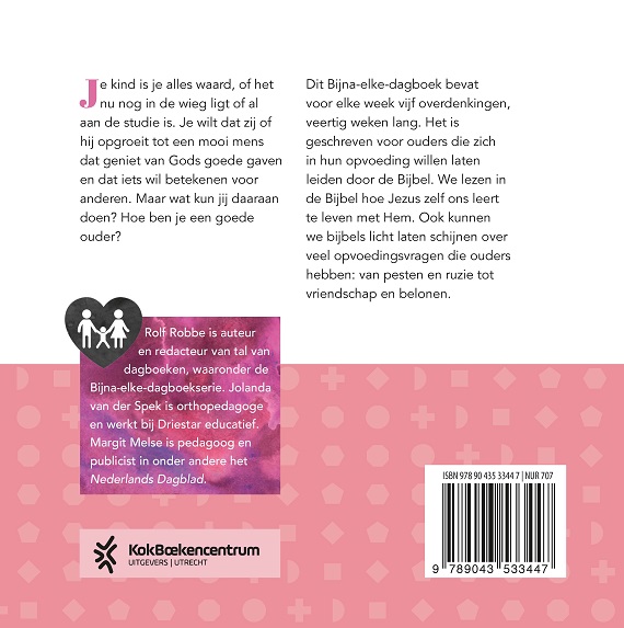 Achterkant van Bijna-elke-dagboek voor moeders en vaders