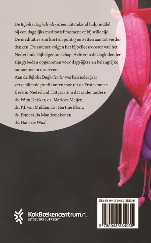 Achterkant van Bijbelse Dagkalender 2021