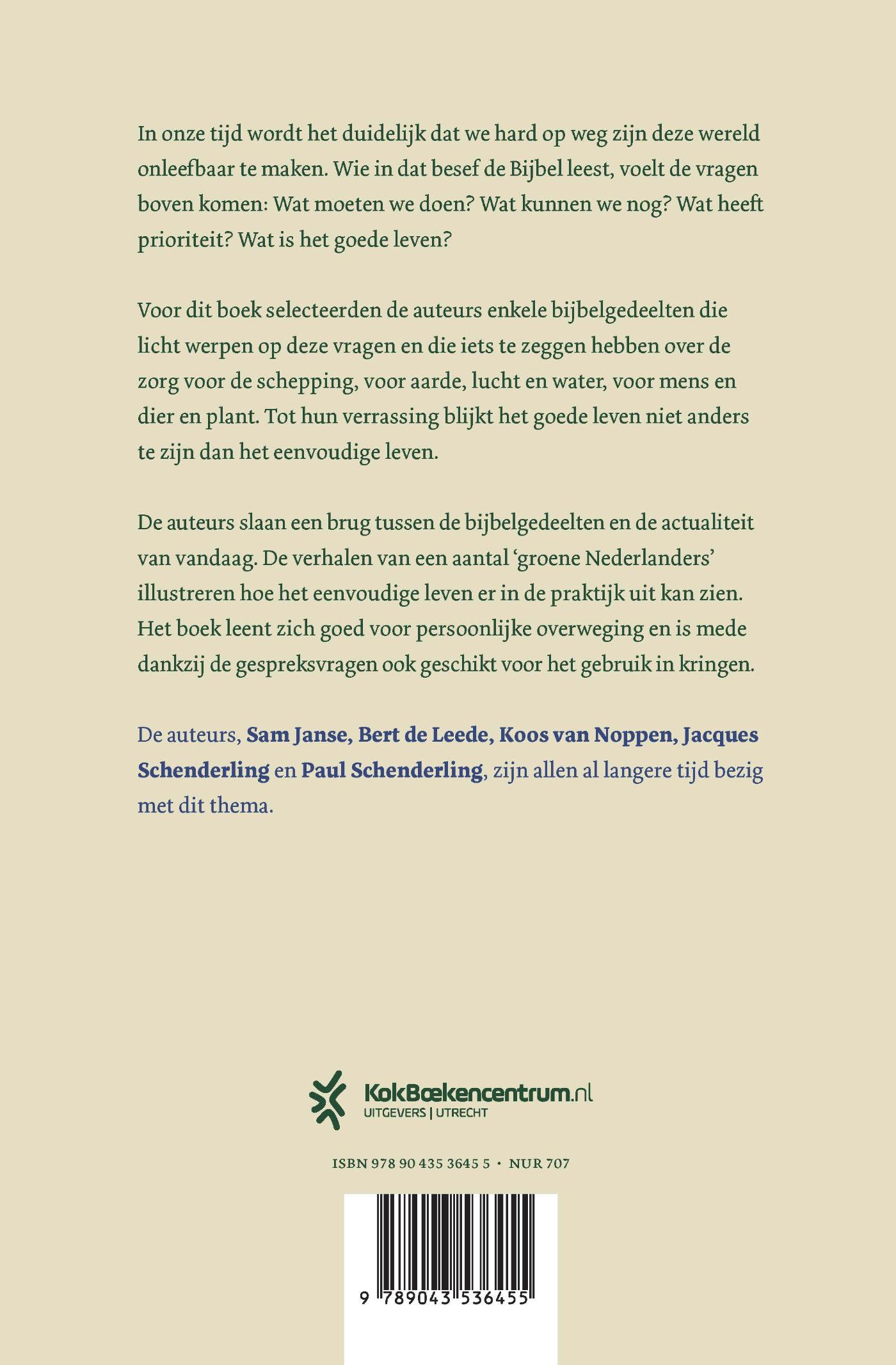Achterkant van Eenvoudig leven