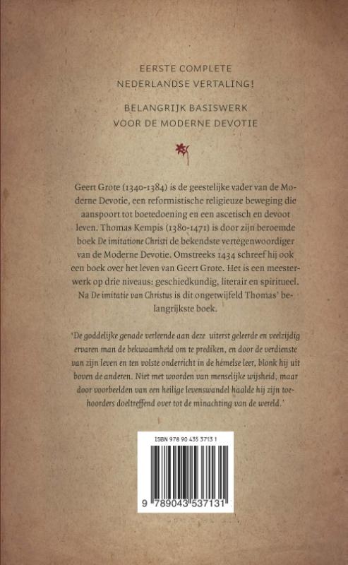 Achterkant van Leven van Geert Grote
