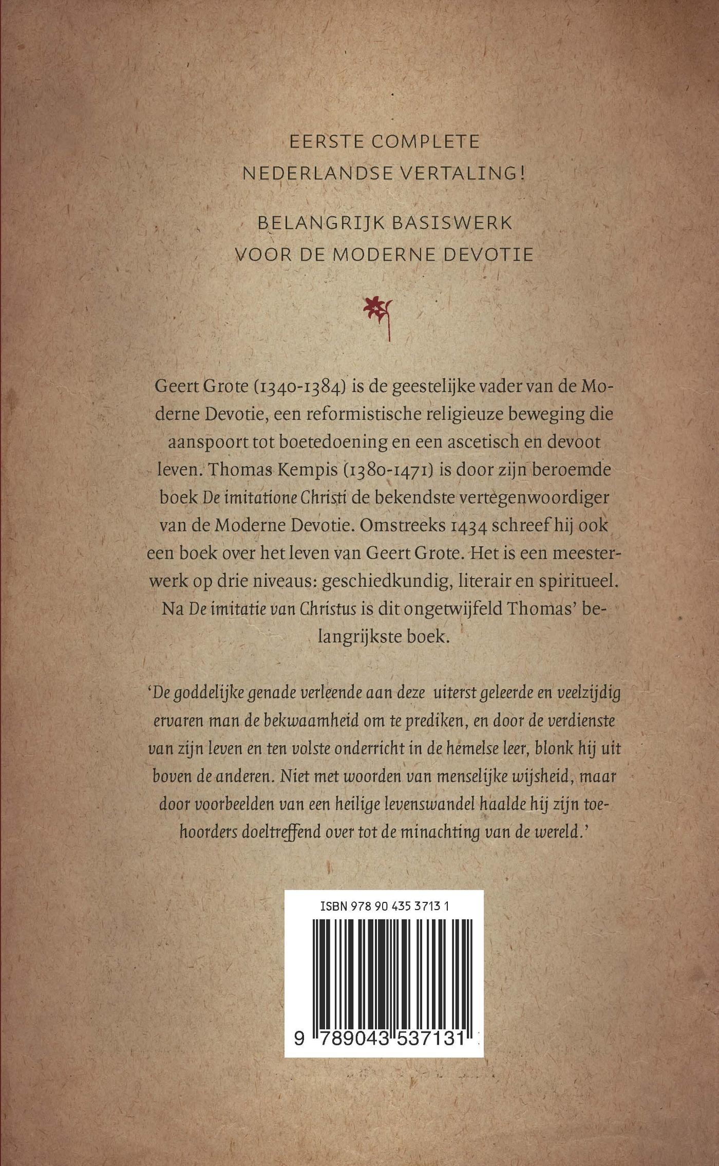 Achterkant van Leven van Geert Grote