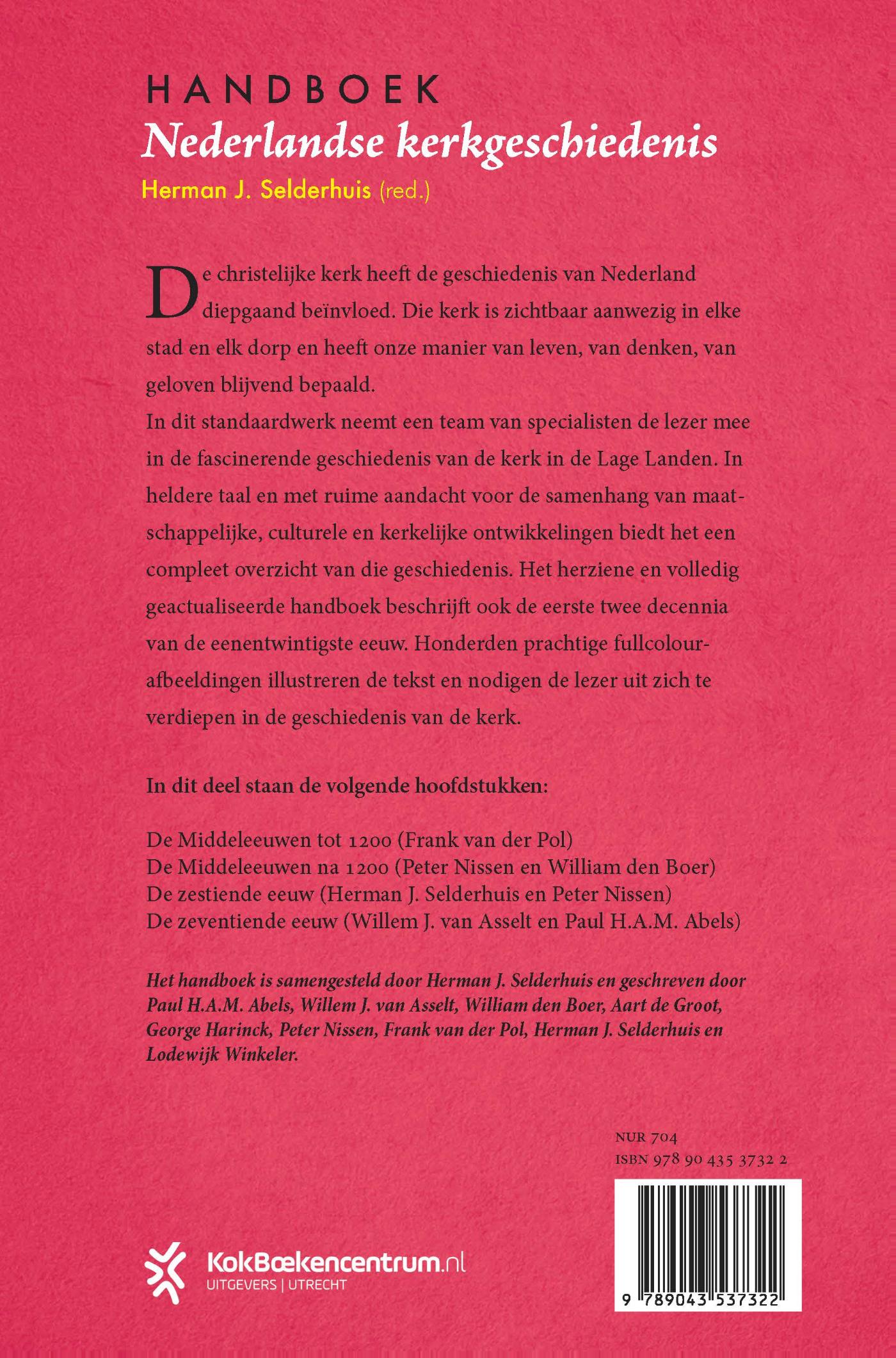Achterkant van Handboek Nederlandse kerkgeschiedenis