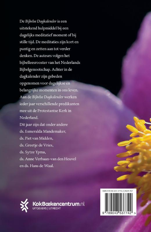 Achterkant van Bijbelse Dagkalender 2023