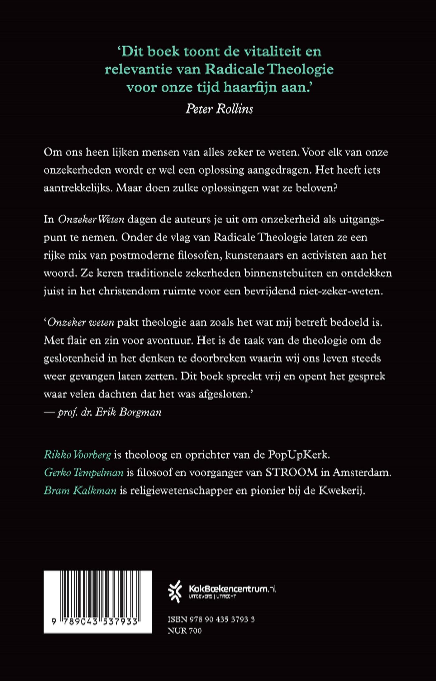Achterkant van Onzeker weten