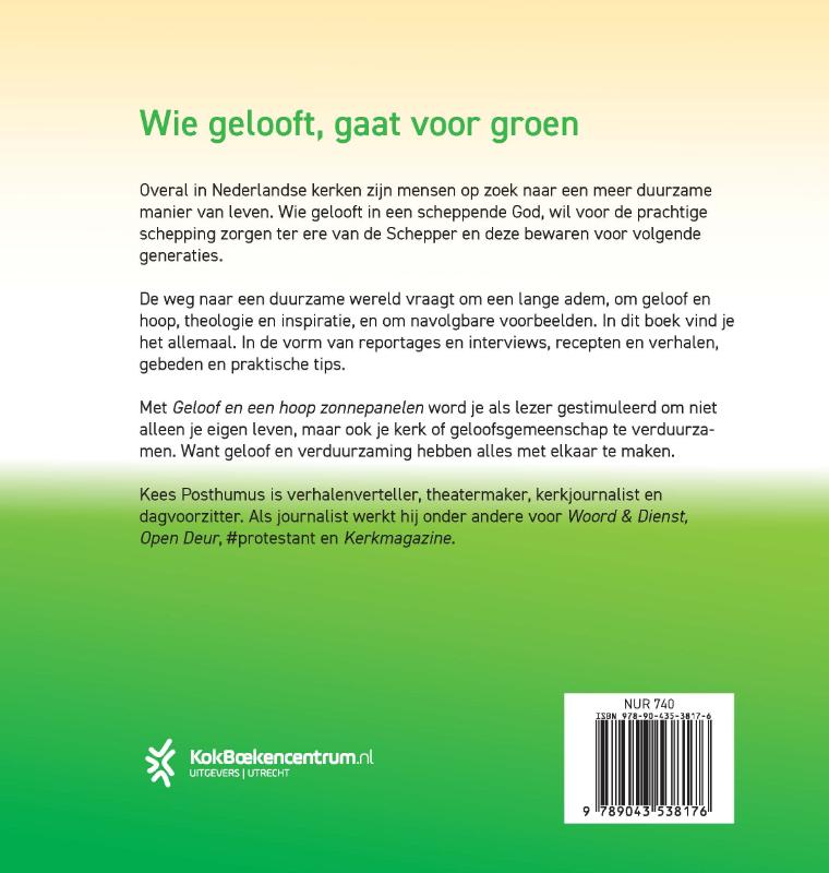 Achterkant van Geloof en een hoop zonnepanelen
