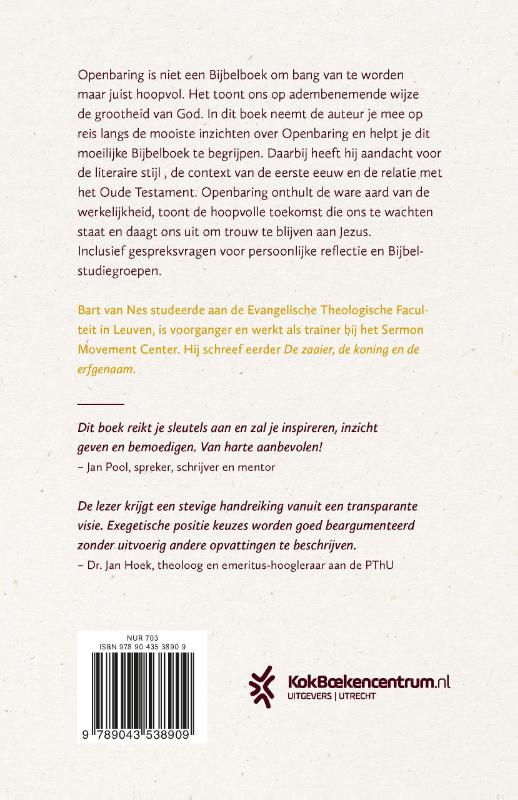 Achterkant van Zie, ik maak alle dingen nieuw