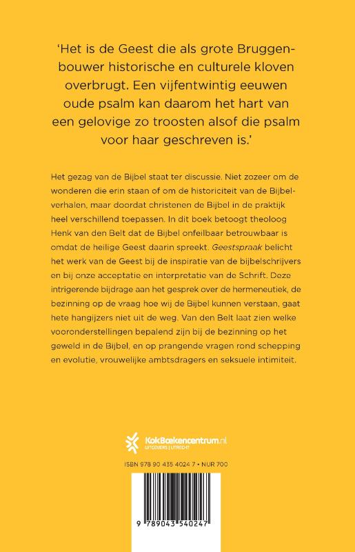 Achterkant van Geestspraak