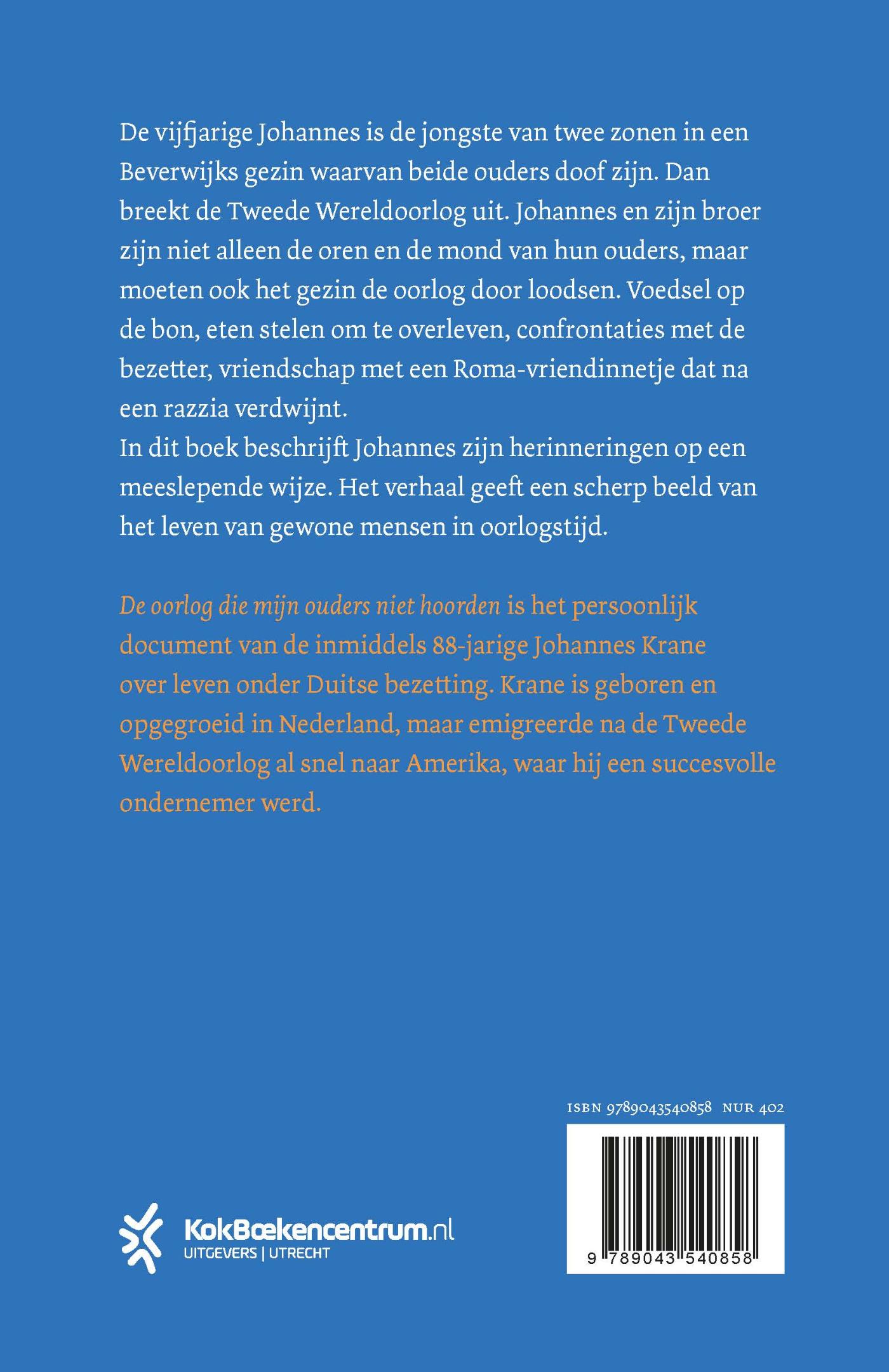 Achterkant van De oorlog die mijn ouders niet hoorden