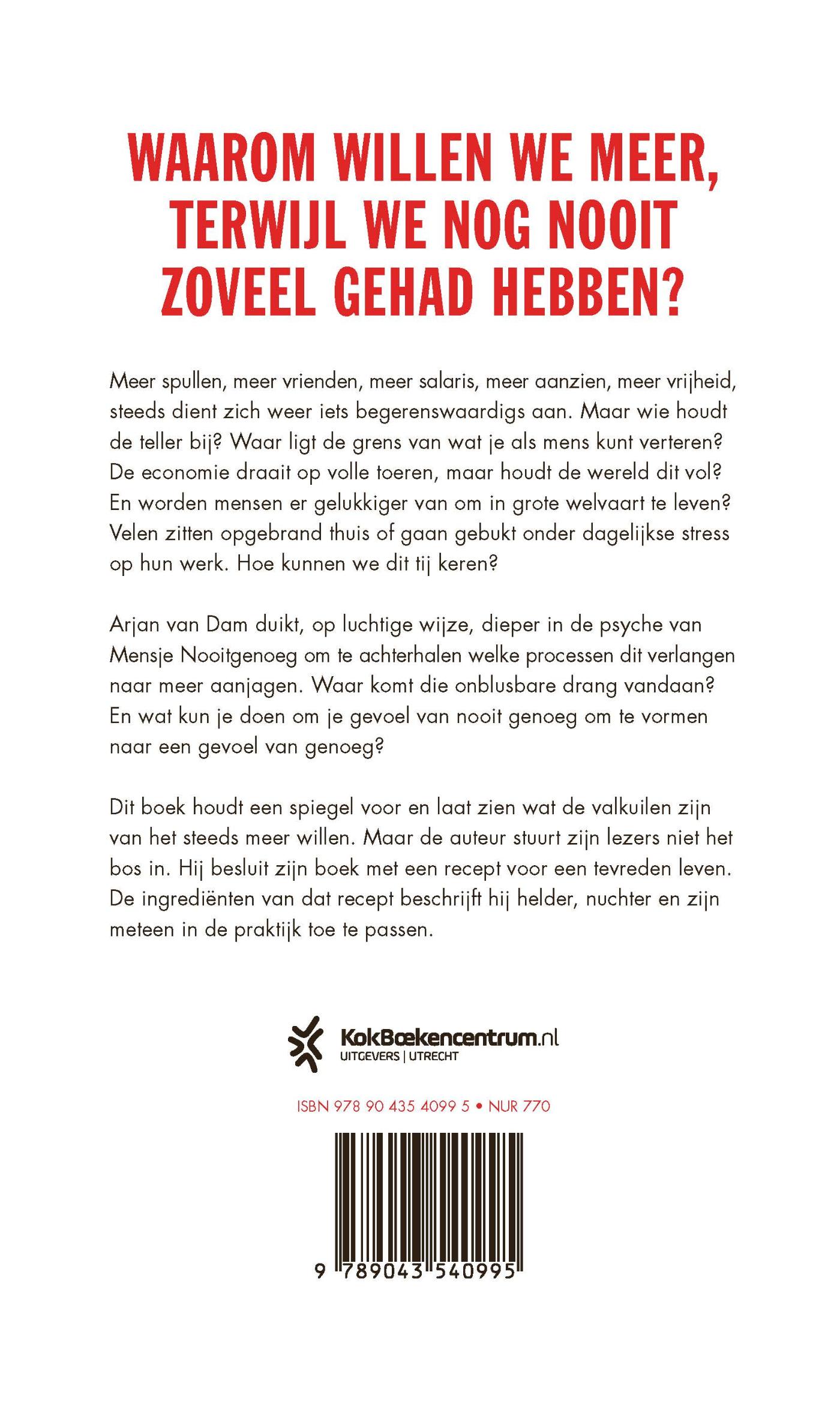 Achterkant van Gevangen in nooit genoeg