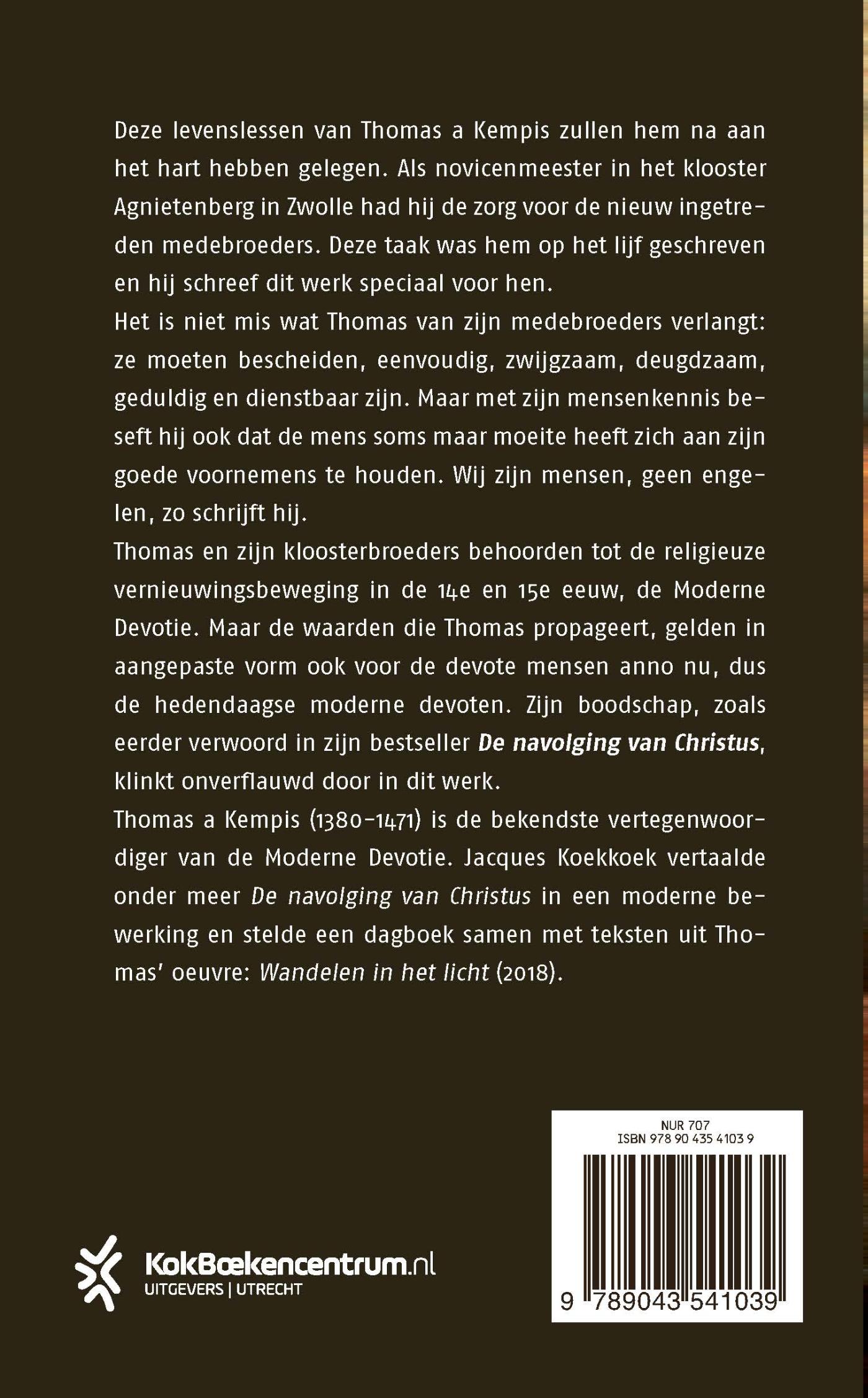 Achterkant van Levenslessen voor moderne devoten