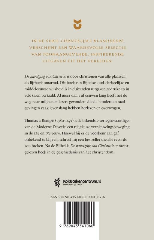 Achterkant van De navolging van Christus