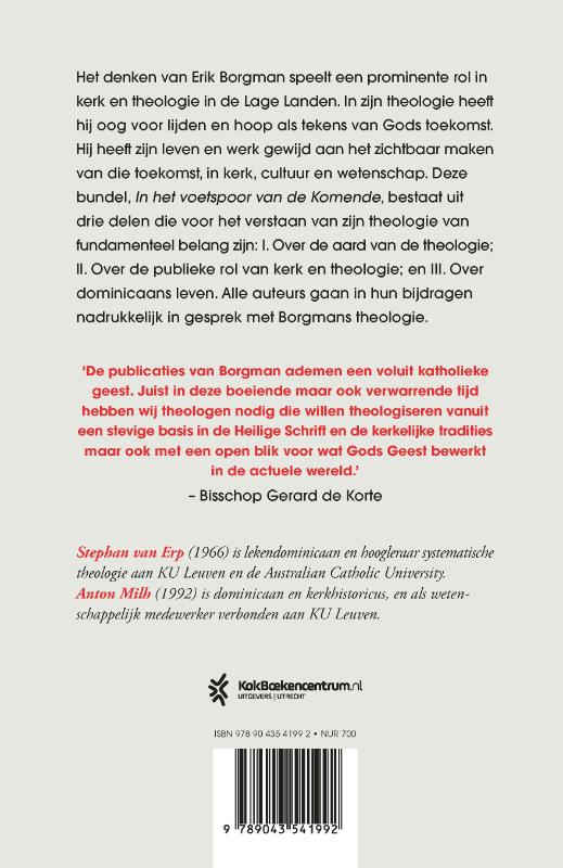 Achterkant van In het voetspoor van de komende