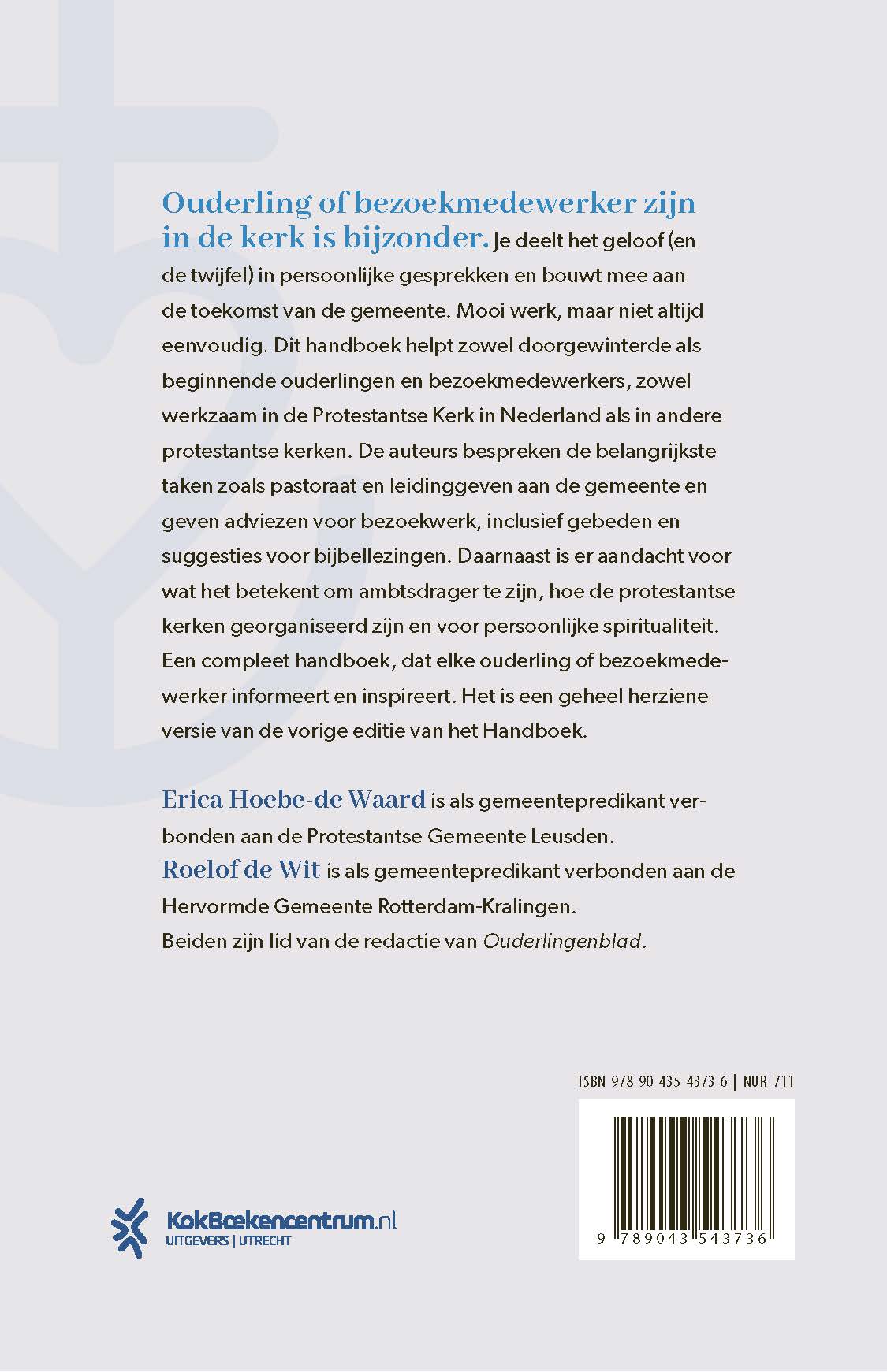 Achterkant van Handboek voor de ouderling en bezoekmedewerker