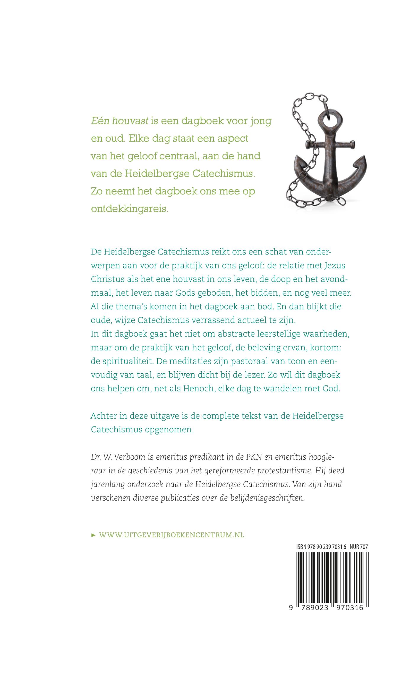 Achterkant van Eén houvast / Dagboek over persoonlijk geloven