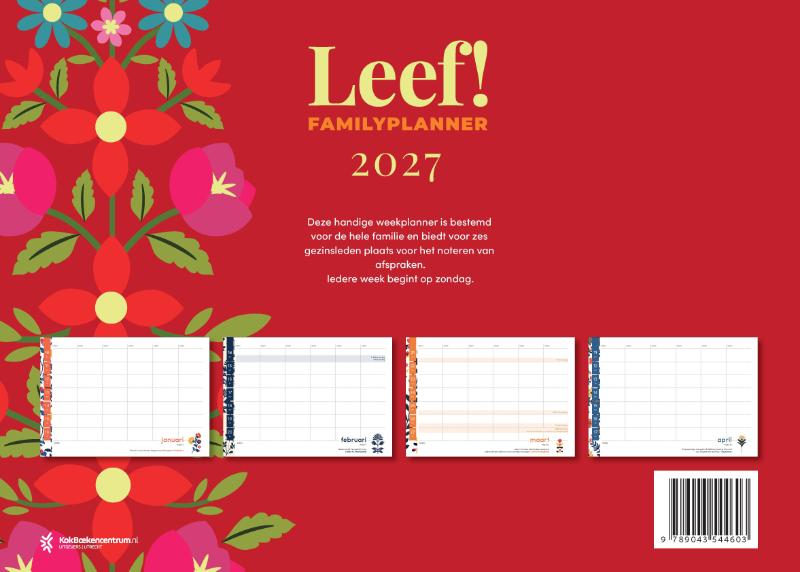 Achterkant van Leef! Agenda 2027 planner