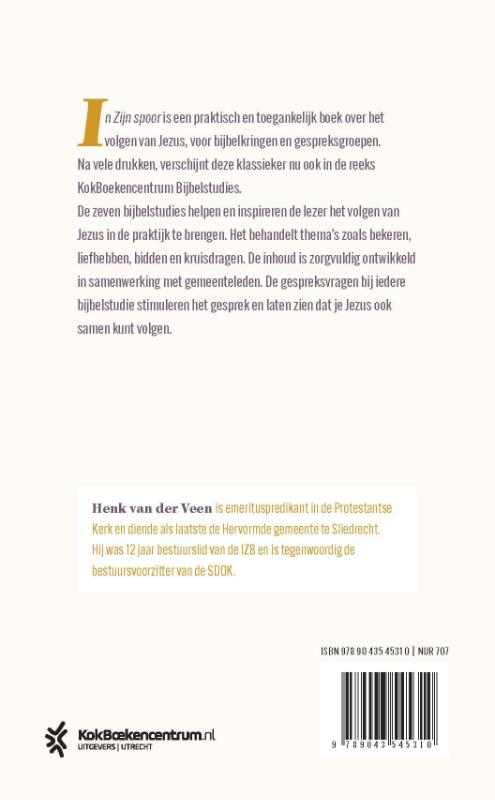 Achterkant van In Zijn spoor