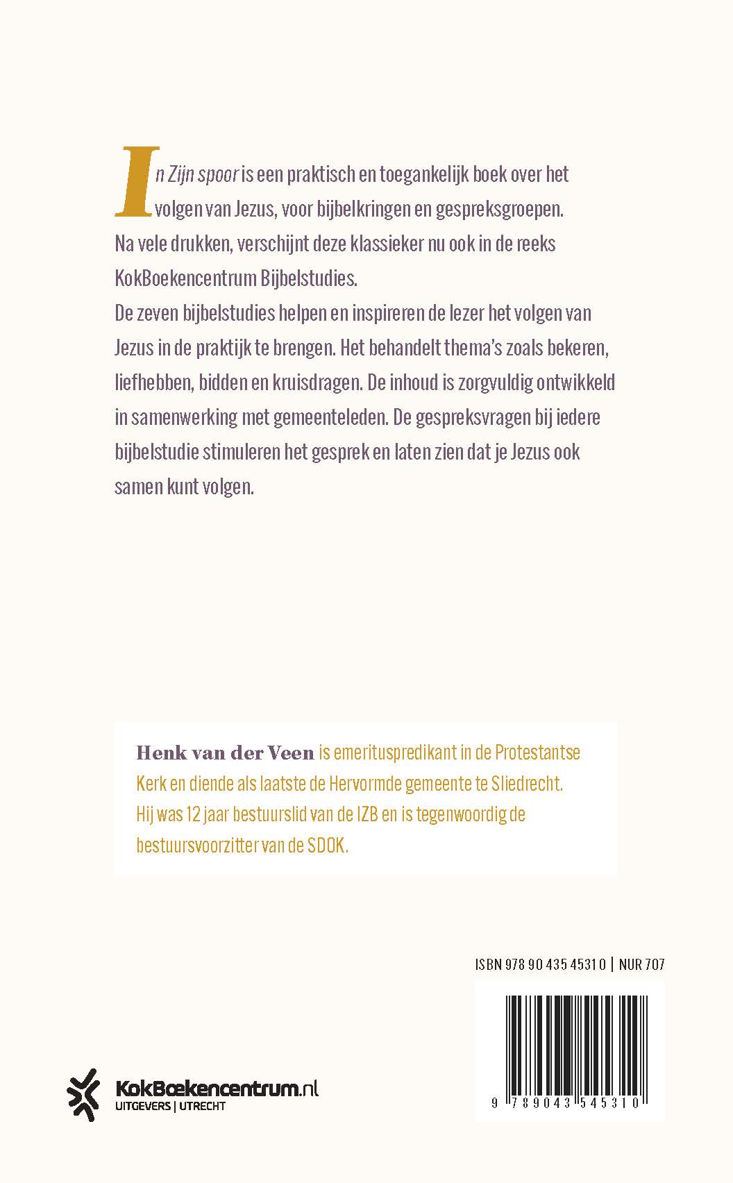 Achterkant van In Zijn spoor
