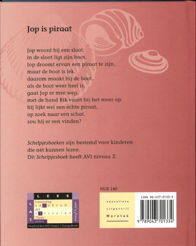 Achterkant van Jop is piraat