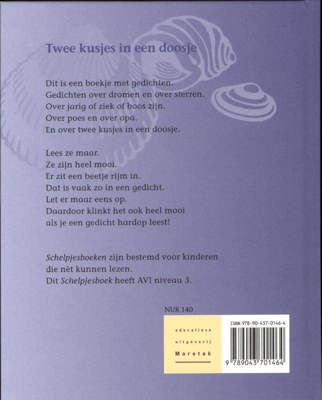 Achterkant van Twee kusjes in een doosje