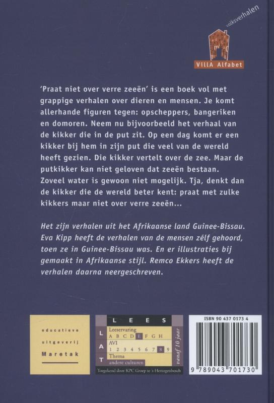 Achterkant van Praat nooit over verre zeeen