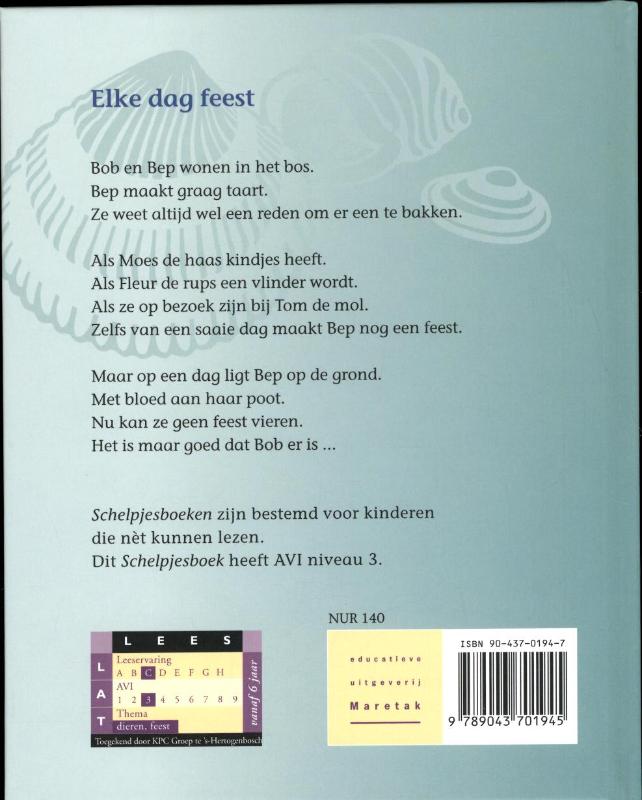 Achterkant van Elke dag feest