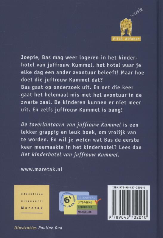 Achterkant van De toverlantaarn van juffrouw Kummel