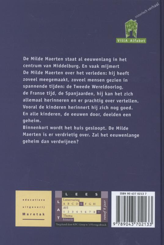 Achterkant van De milde Maerten