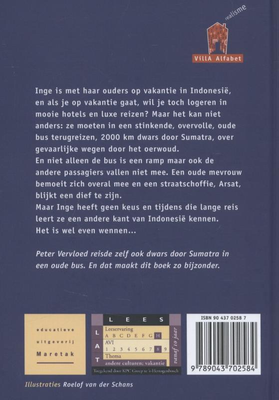 Achterkant van Dwars door Sumatra