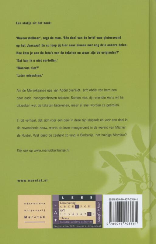 Achterkant van Mail uit Barbarije