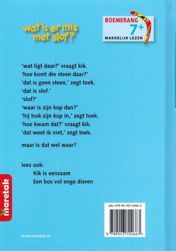 Achterkant van Wat is er mis met Slof?
