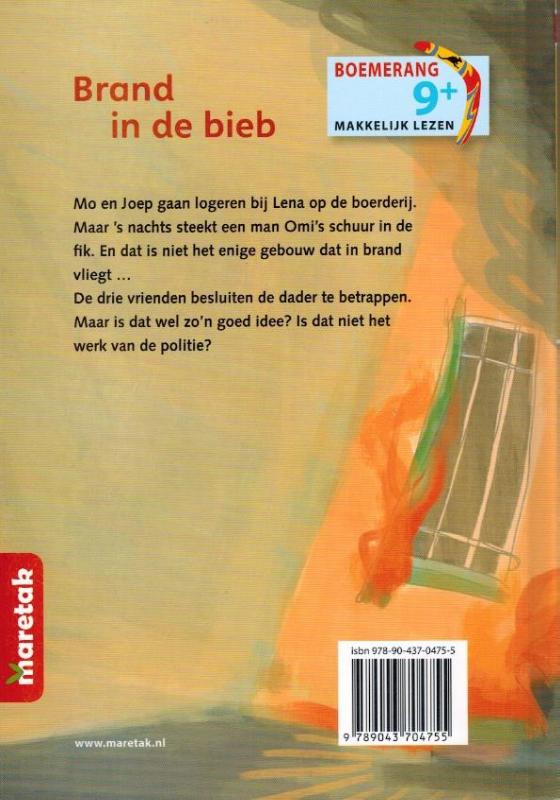 Achterkant van Brand in de bieb