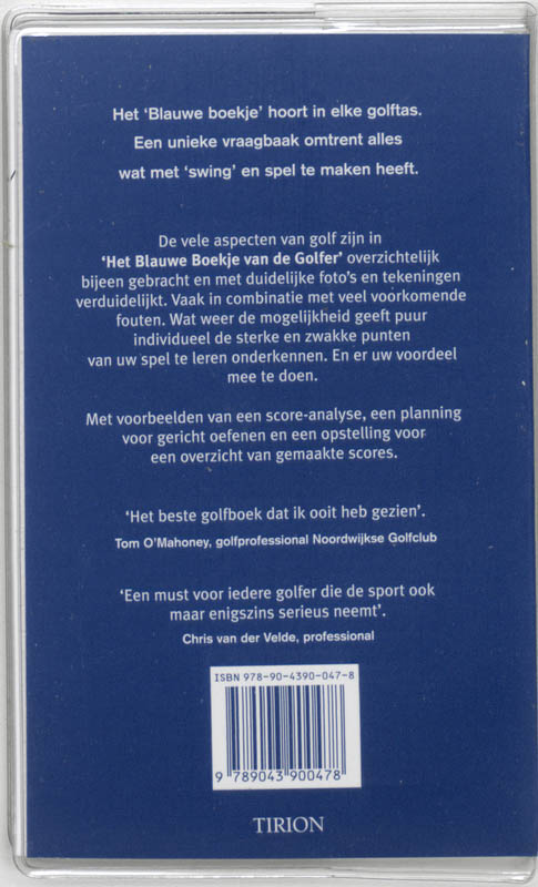 Achterkant van Het blauwe boekje van de golfer