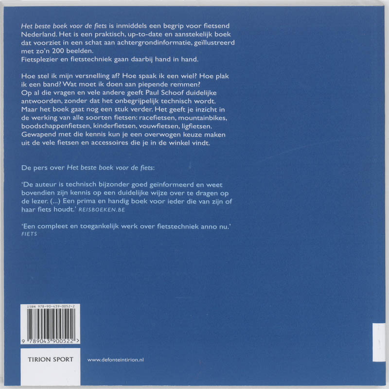 Achterkant van Het beste boek voor de fiets