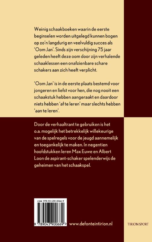 Achterkant van Oom Jan leert zijn neefje schaken