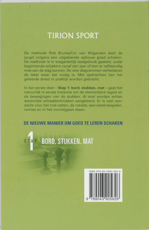 Achterkant van Stap 1 bord/stukken/mat