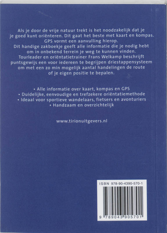 Achterkant van Zakboek kaart kompas gps