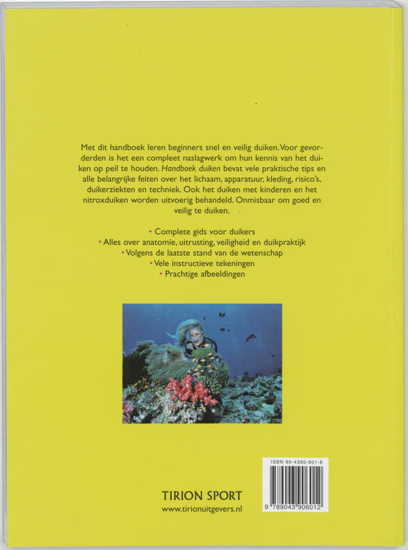 Achterkant van Handboek Duiken