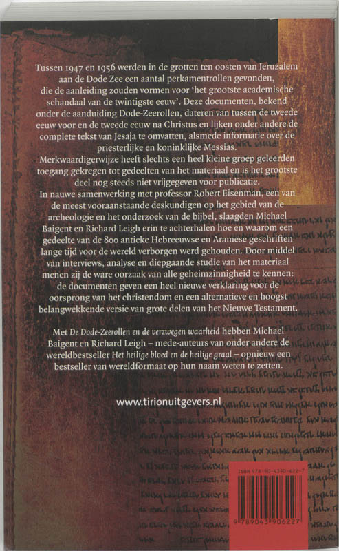 Achterkant van De Dode-Zeerollen en de verzwegen waarheid
