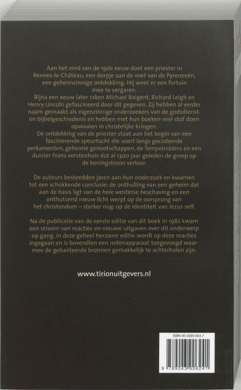Achterkant van Het Heilige Bloed en de Heilige Graal