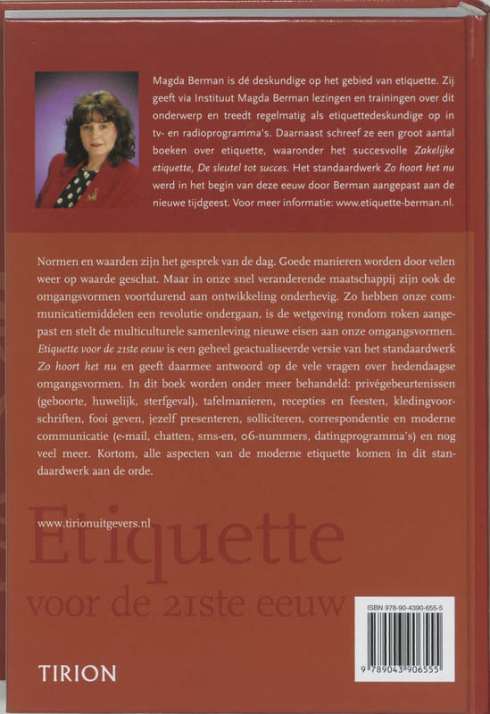 Achterkant van Etiquette voor de 21ste eeuw