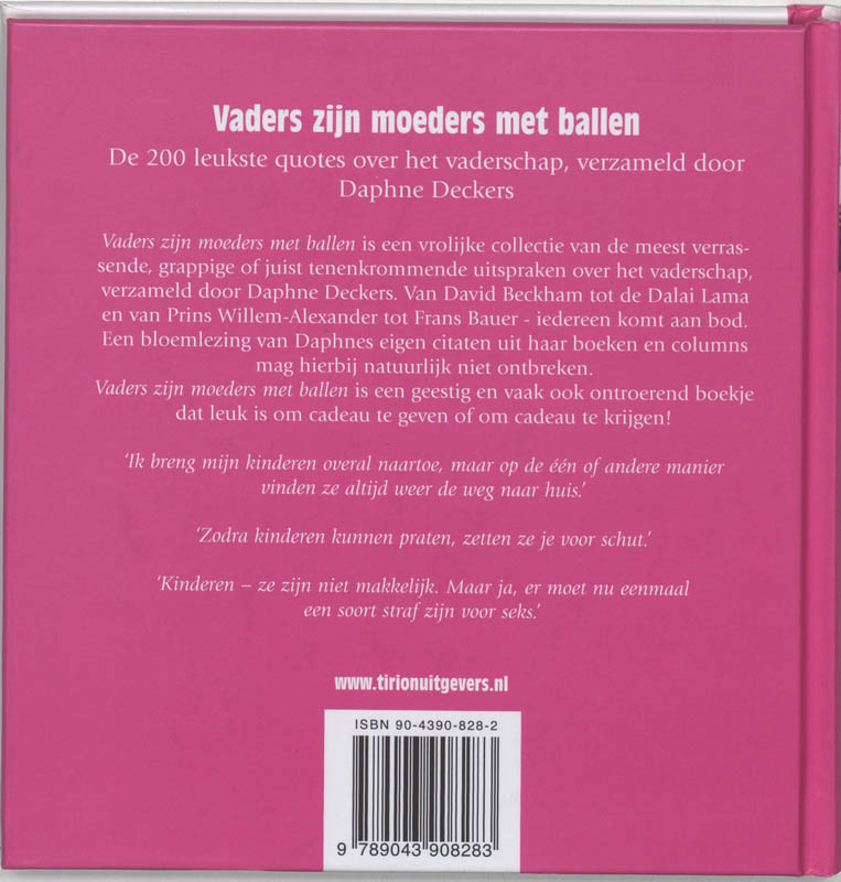 Achterkant van Vaders zijn moeders met ballen