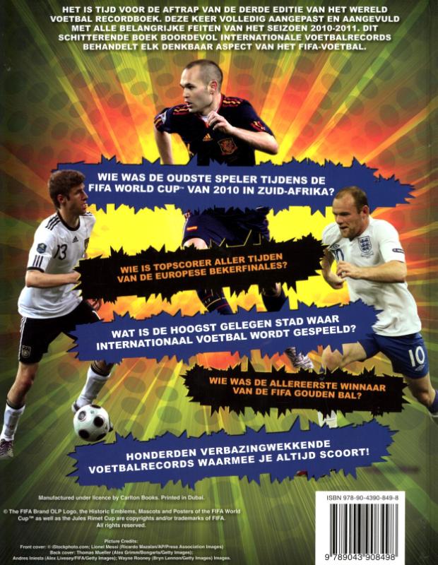 Achterkant van FIFA Wereld voetbal recordboek 2012