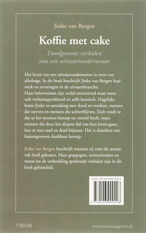 Achterkant van Koffie met cake