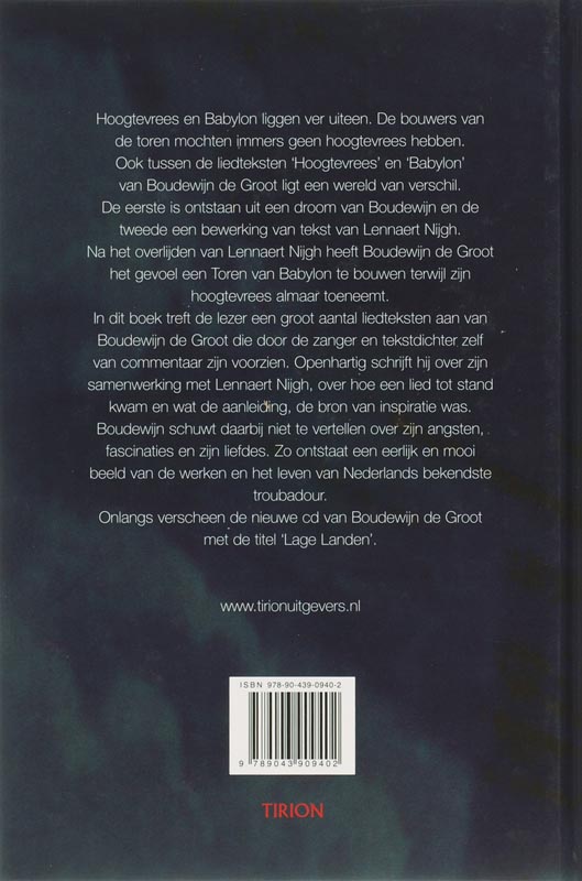 Achterkant van Hoogtevrees in Babylon