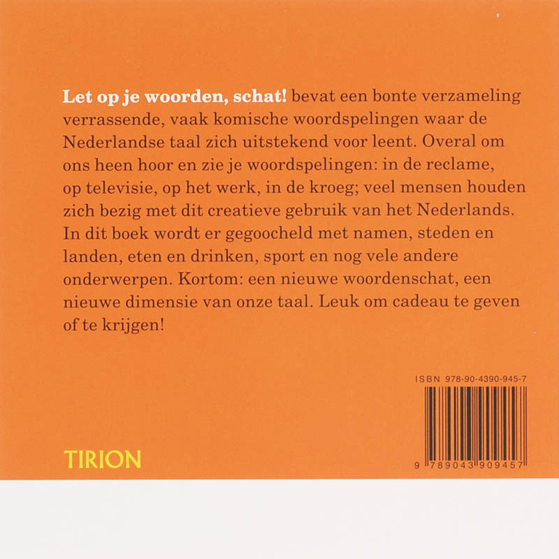 Achterkant van Let op je woorden schat