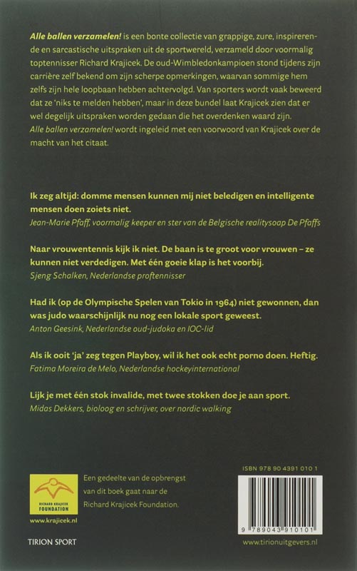 Achterkant van Alle ballen verzamelen
