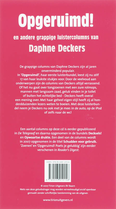 Achterkant van Opgeruimd!